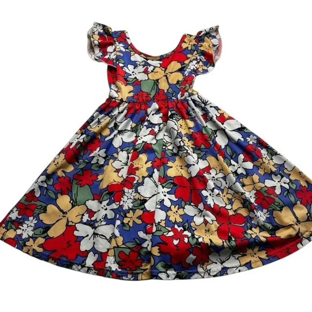 Dot Dot Smile Floral Twirl Dress Size 5-6 Years - Picture 1 of 5